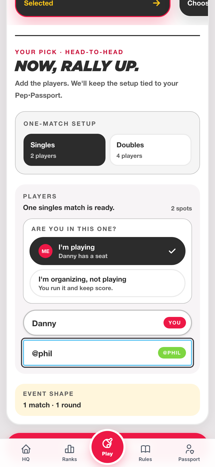 Start a match